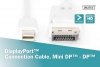 Digitus Kabel połączeniowy Displayport 4K 60Hz UHD Typ miniDP/DP M/M biały 2m